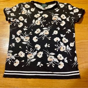 Ralph Lauren Black Floral Women’s Small Shirt